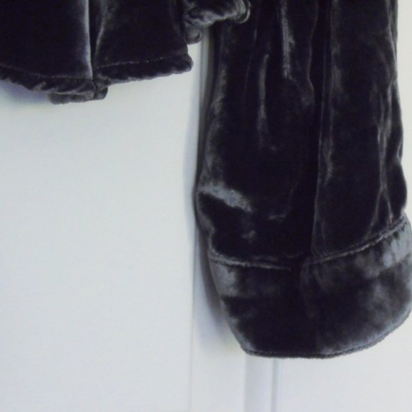 Bella Dahl Crushed Velvet & Silk Top with Peplum in Pewter Size M New with Tags - Picture 4 of 6